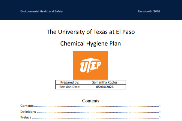 Chemical Hygiene Plan